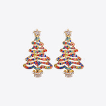 Load image into Gallery viewer, Rhinestone Alloy Christmas Tree Earrings