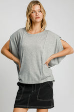 Load image into Gallery viewer, Umgee Exposed Seam Round Neck Batwing Sleeve Knit Top
