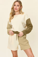 Load image into Gallery viewer, Double Take Full Size Contrast Drop Shoulder Top and Shorts Set