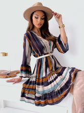 Load image into Gallery viewer, Buttoned Striped Long Sleeve Mini Dress