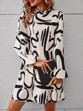 Load image into Gallery viewer, Printed Mock Neck Long Sleeve Mini Dress