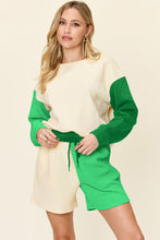 Load image into Gallery viewer, Double Take Full Size Contrast Drop Shoulder Top and Shorts Set