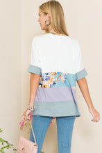 Load image into Gallery viewer, Celeste Full Size Contrast Color Block Round Neck T-Shirt