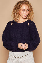 Load image into Gallery viewer, POL Cable Knit Cutout Long Sleeve Sweater