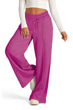 Load image into Gallery viewer, Drawstring Elastic Waist Wide Leg Pants