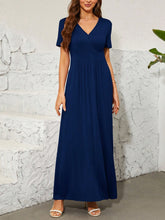 Load image into Gallery viewer, Surplice Short Sleeve Maxi Dress