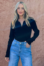 Load image into Gallery viewer, And The Why Full Size Johnny Collar Long Sleeve Ribbed Bodysuit