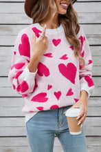 Load image into Gallery viewer, Angel Wings Heart Contrast Round Neck Long Sleeve Sweater