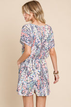 Load image into Gallery viewer, BOMBOM Printed Short Sleeve Drawstring Romper