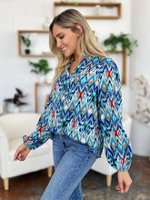 Load image into Gallery viewer, Double Take Full Size Printed Balloon Sleeve Blouse