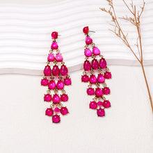 Load image into Gallery viewer, Alloy & Rhinestone Teardrop Earrings