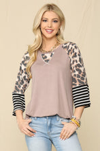 Load image into Gallery viewer, Celeste Full Size Color Block Printed Round Neck T-Shirt