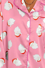 Load image into Gallery viewer, Santa Collared Neck Long Sleeve Top and Shorts Lounge Set