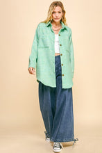 Load image into Gallery viewer, Davi & Dani Curved Hem Heathered Dropped Shoulder Shacket