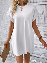 Load image into Gallery viewer, Pocketed Round Neck Short Sleeve Dress