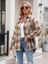 Load image into Gallery viewer, Mandy Pocketed Plaid Collared Neck Long Sleeve Shirt