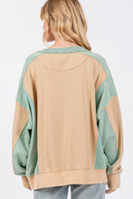 Load image into Gallery viewer, SAGE + FIG Color Block Round Neck Sweatshirt