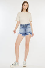 Load image into Gallery viewer, Kancan High Rise Frayed Hem Denim Shorts