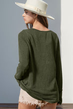Load image into Gallery viewer, Double Take Full Size Notched Thumbhole Long Sleeve T-Shirt