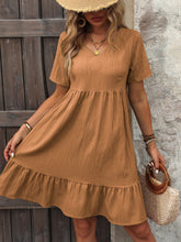 Load image into Gallery viewer, V-Neck Short Sleeve Mini Dress