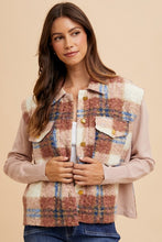 Load image into Gallery viewer, Annie Wear Faux Fur Plaid Button Up Jacket