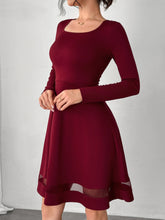 Load image into Gallery viewer, Square Neck Long Sleeve Mini Dress
