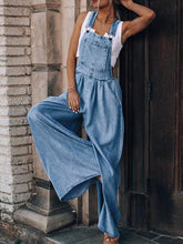 Load image into Gallery viewer, Wide Leg Denim Overalls