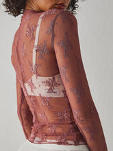 Load image into Gallery viewer, Lace Mock Neck Long Sleeve Blouse