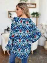 Load image into Gallery viewer, Double Take Full Size Printed Balloon Sleeve Blouse
