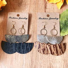 Load image into Gallery viewer, PU Semicircle Drop Earrings