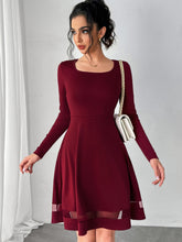 Load image into Gallery viewer, Square Neck Long Sleeve Mini Dress