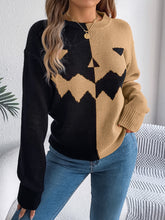 Load image into Gallery viewer, Contrast Round Neck Long Sleeve Sweater