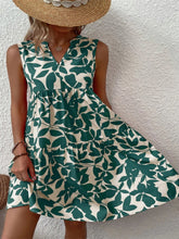 Load image into Gallery viewer, Printed Notched Sleeveless Mini Dress