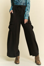 Load image into Gallery viewer, Davi & Dani Drawstring Ruched Detail Wide Leg Pants