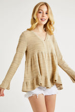 Load image into Gallery viewer, Hailey & Co V-Neck Flounce Sleeve Knit Top
