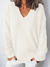 Load image into Gallery viewer, V-Neck Dropped Shoulder Sweater