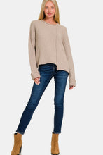 Load image into Gallery viewer, Zenana Asymmetric Hem Drop Shoulder Sweater