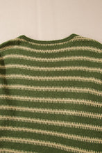 Load image into Gallery viewer, Striped Round Neck Dropped Shoulder Sweater