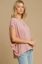 Load image into Gallery viewer, Umgee Exposed Seam Round Neck Batwing Sleeve Knit Top