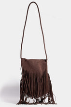Load image into Gallery viewer, Fame Faux Suede Fringe Rectangle Crossbody Bag
