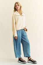 Load image into Gallery viewer, Davi & Dani Drawstring Hem Half Zip Raglan Sleeve Sweatshirt