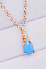 Load image into Gallery viewer, Teardrop Turquoise 4-Prong Pendant Necklace