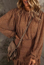 Load image into Gallery viewer, Printed Ruffle Hem Long Sleeve Dress