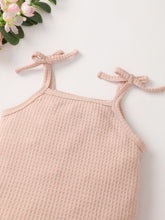 Load image into Gallery viewer, Baby Girl Waffle-Knit Tie-Shoulder Top and Shorts Set