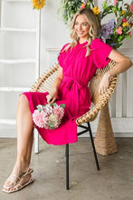 Load image into Gallery viewer, Reborn J Tie Waist Ruffle Trim Short Sleeve Dress