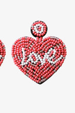 Load image into Gallery viewer, LOVE Beaded Heart Earrings