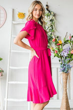 Load image into Gallery viewer, Reborn J Tie Waist Ruffle Trim Short Sleeve Dress