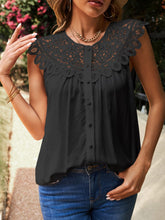 Load image into Gallery viewer, Buttoned Lace Yoke Top