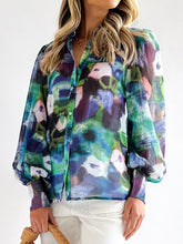 Load image into Gallery viewer, Floral Button Up Collared Neck Shirt