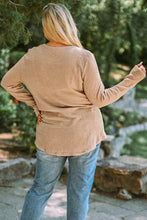 Load image into Gallery viewer, Plus Size Waffle-Knit Spliced Lace Top